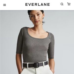 EVERLANE | The Supima® Micro-Rib Scoop-Neck Tee